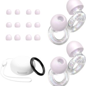 JUSTRVN Ear Plugs for Concert, 2 Pairs of Noise Reduction Earplugs 25dB-30dB with 8 Ear Tips&Carry case,Reusable Hearing Protection earplugs for Sleep,Social,Work,Focus&Noise Sensitivity